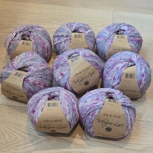 Silk & Wool Blend Yarn in Purple and Pink